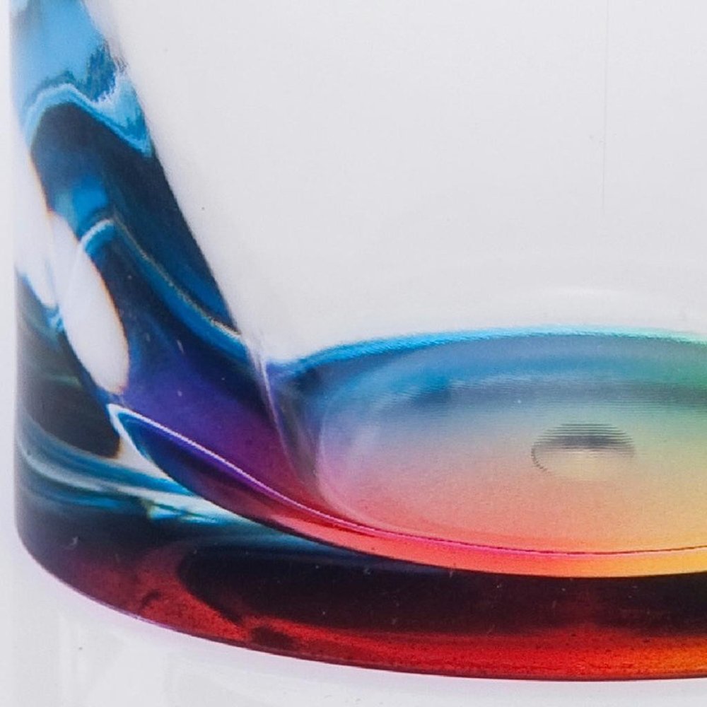 Set of Four Rainbow Acrylic Stemless Highball Glass - 5.90" H x 3.35" W x 3.35" D in a home interior