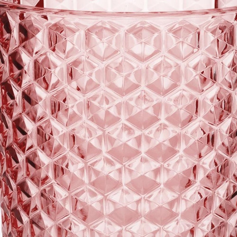 Set of Four Pink Acrylic Stemless Highball Glass - with Four Highball Glasses