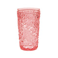 Set of Four Pink Acrylic Stemless Highball Glass - 6.00" H x 3.38" W x 3.38" D on a white background