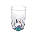 Set of Four Rainbow Acrylic Stemless Highball Glass - 5.38" H x 3.50" W x 3.50" D on a white background