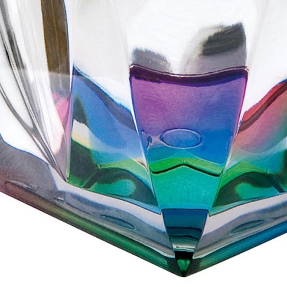 Set of Four Rainbow Acrylic Stemless Highball Glass - 5.38" H x 3.50" W x 3.50" D
