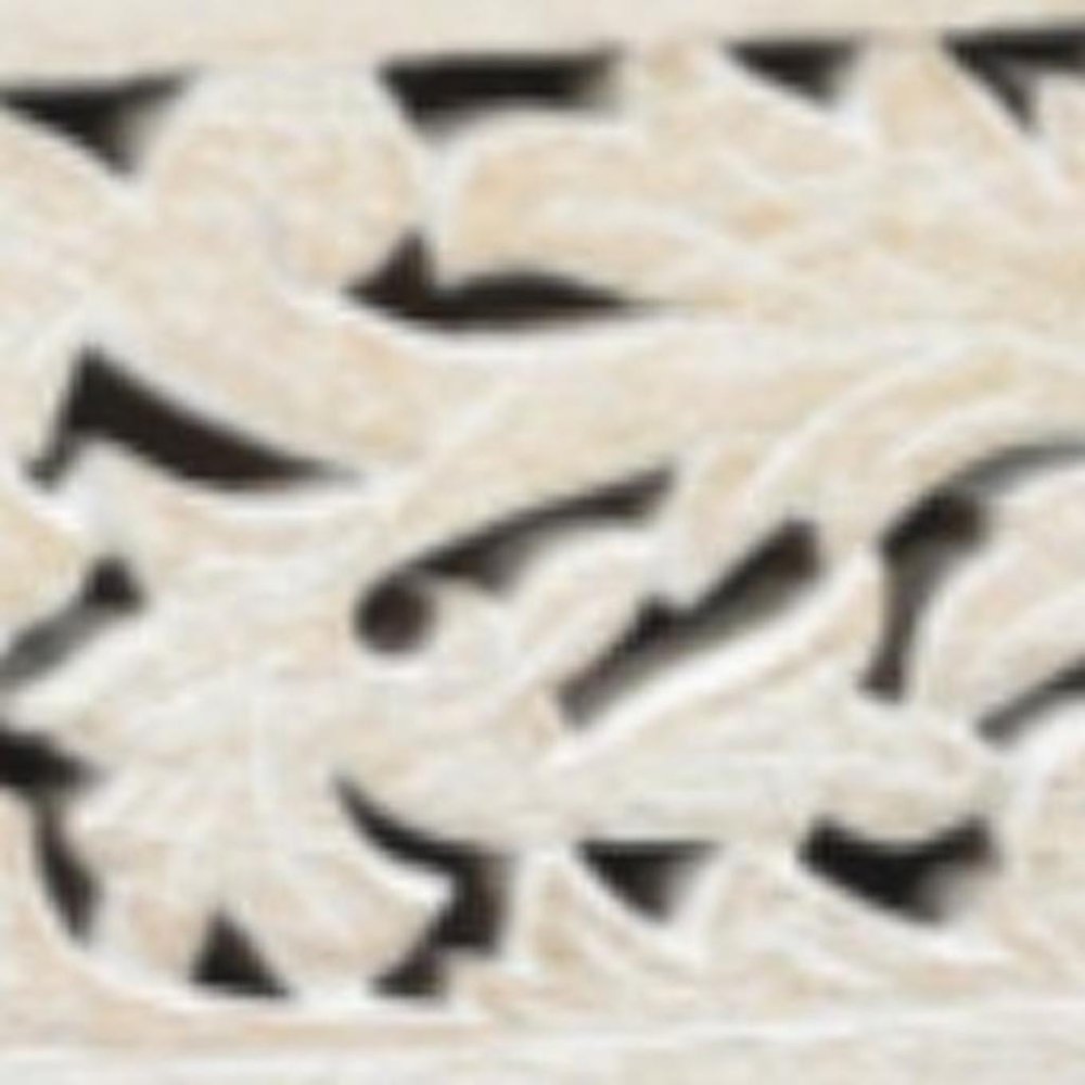 30" White Solid Wood Distressed Three Drawer Nightstand close-up highlighting the white wood surface.