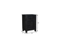 30" Black Solid Wood Distressed One Drawer Nightstand. Nightstands & bedside table isolated on a plain white background, finished in black wood.