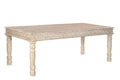 84" White Solid Wood Dining Table on a white background