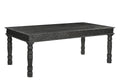 84" Black Solid Wood Dining Table on a white background