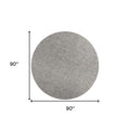 8' Round Gray Non Slip Rug Pad