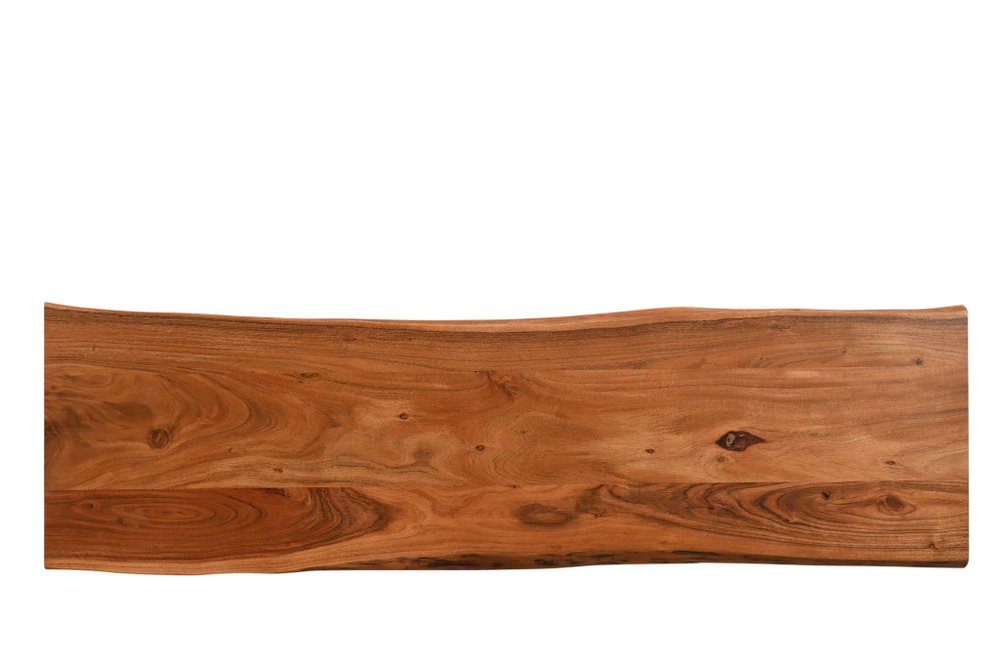 57" Chestnut Solid Wood Sled Console Table. Console table isolated on a plain white background, showing a mahogany wood surface.