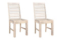 Set of Two White Wood Ladder Back Dining Side Chairs - SKU 522059 on a white background
