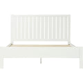 White Shiplap Texture Solid Wood Queen Bed Frame - 43.3" H x 83.5" W x 63" D on a white background