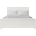 White Solid Wood Queen Bed Frame on a white background