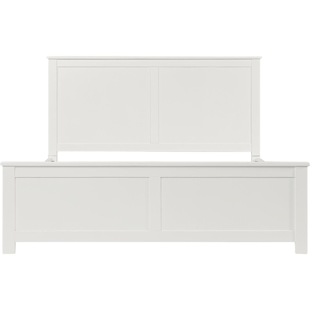 White Solid Wood Queen Bed Frame