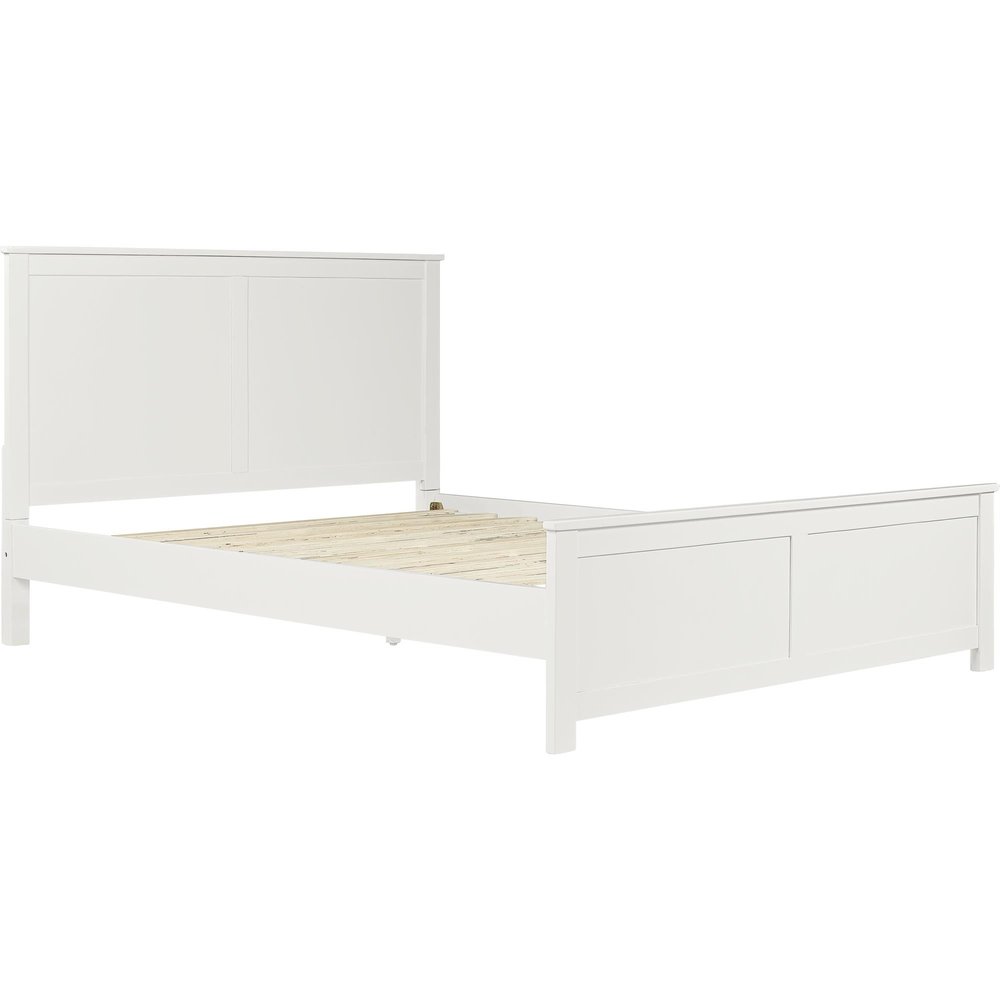 White Solid Wood Queen Bed Frame