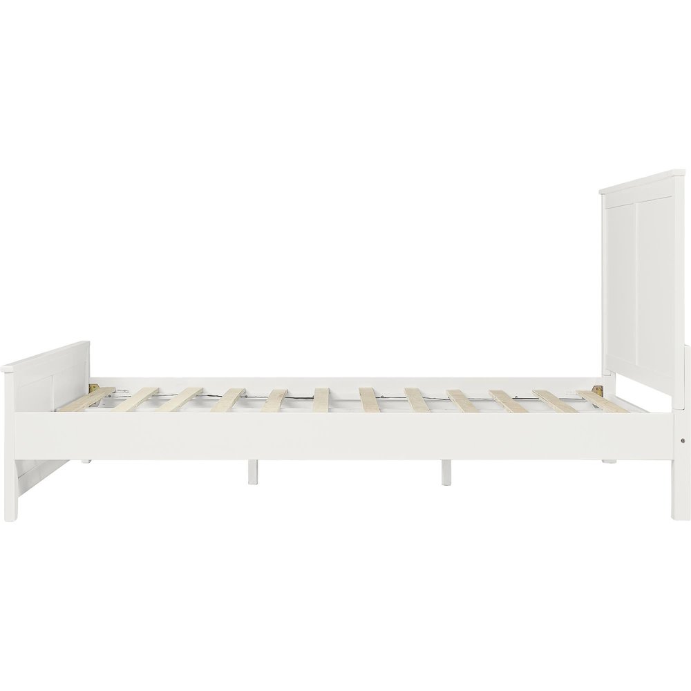 White Solid Wood Queen Bed Frame