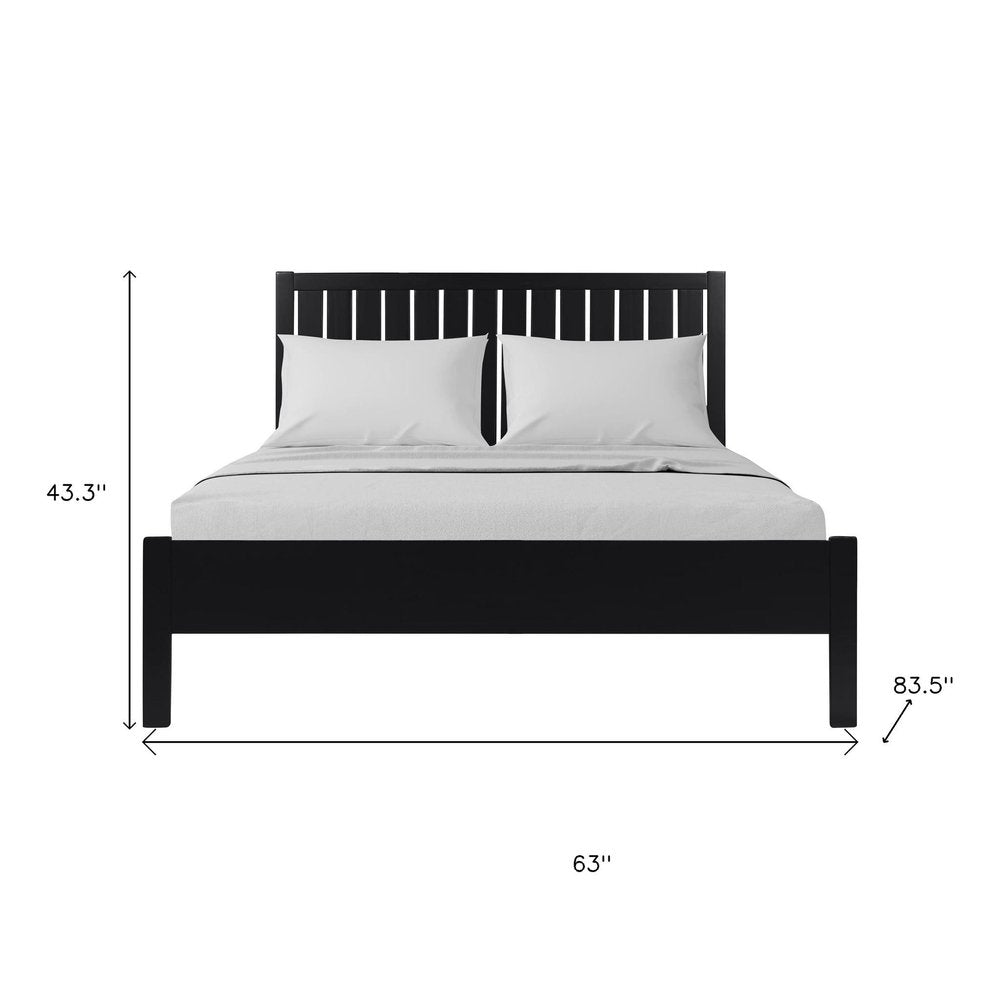 Three Piece Black Solid Wood Bedroom Set - SKU 523668 on a white background