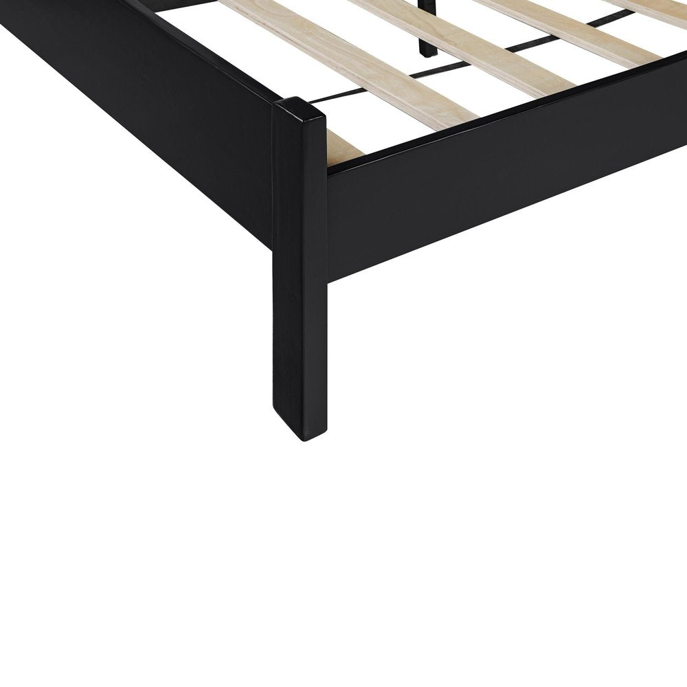 Three Piece Black Solid Wood Bedroom Set - SKU 523668 on a white background
