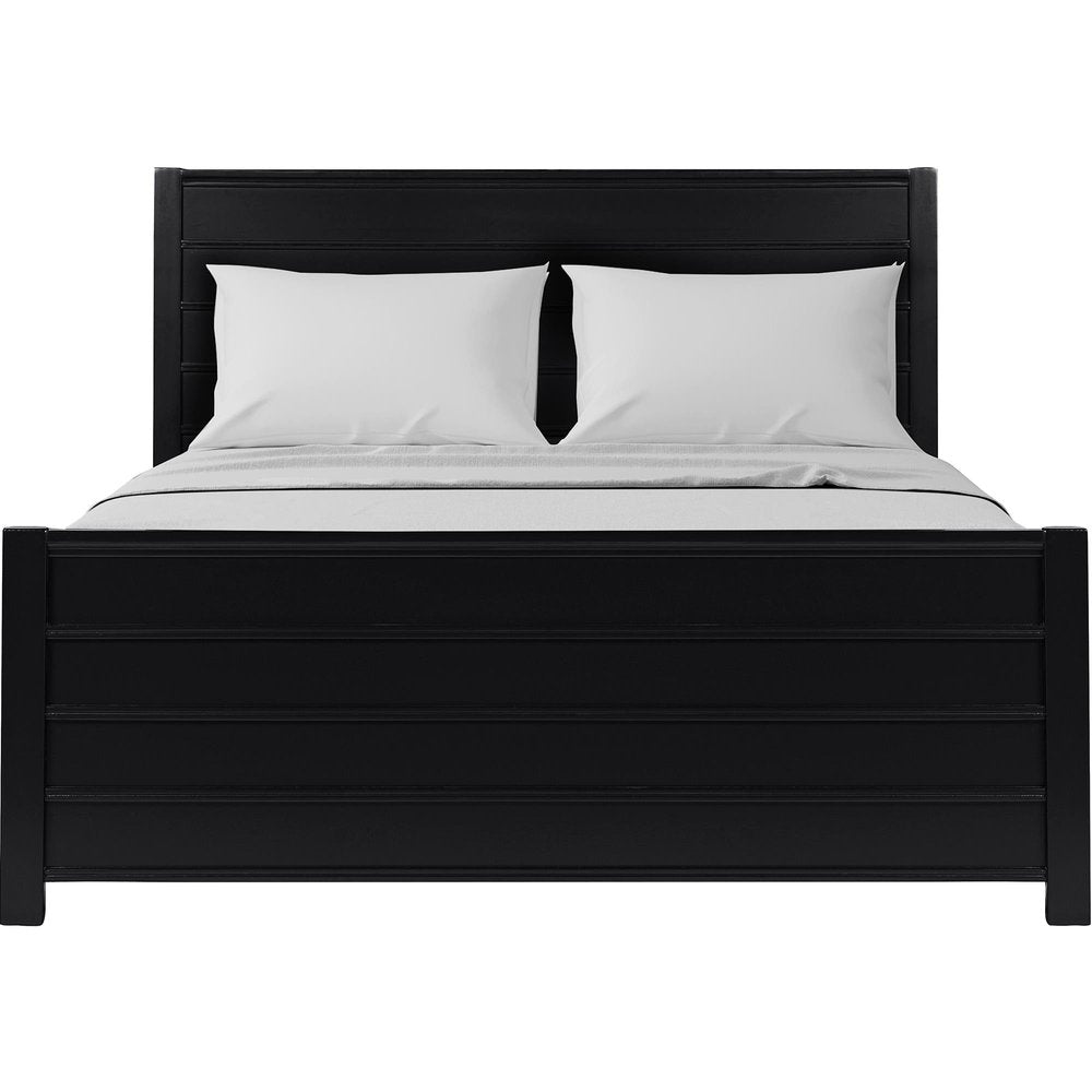 Three Piece Black Solid Wood Bedroom Set - SKU 523692 on a white background