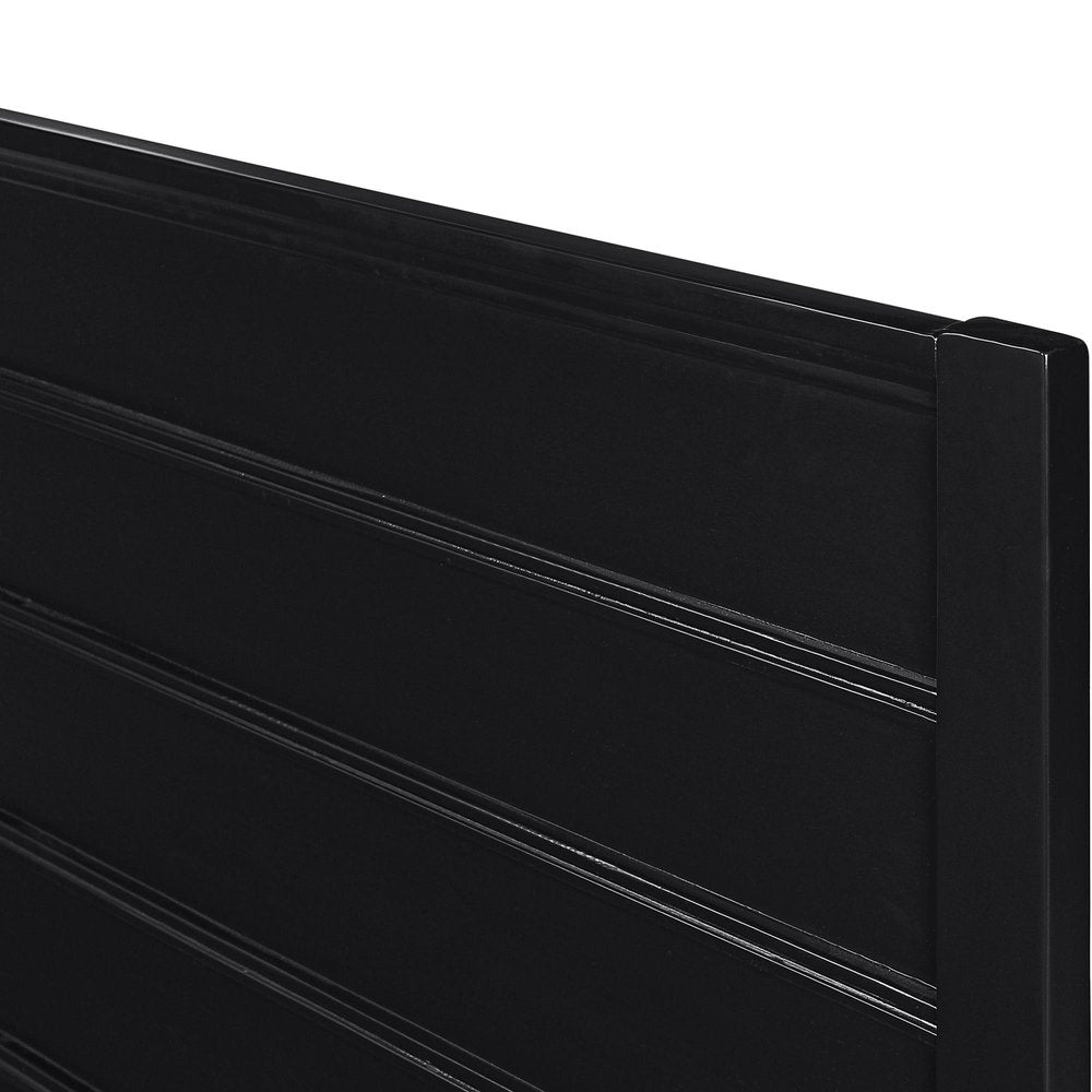 Three Piece Black Solid Wood Bedroom Set - SKU 523692