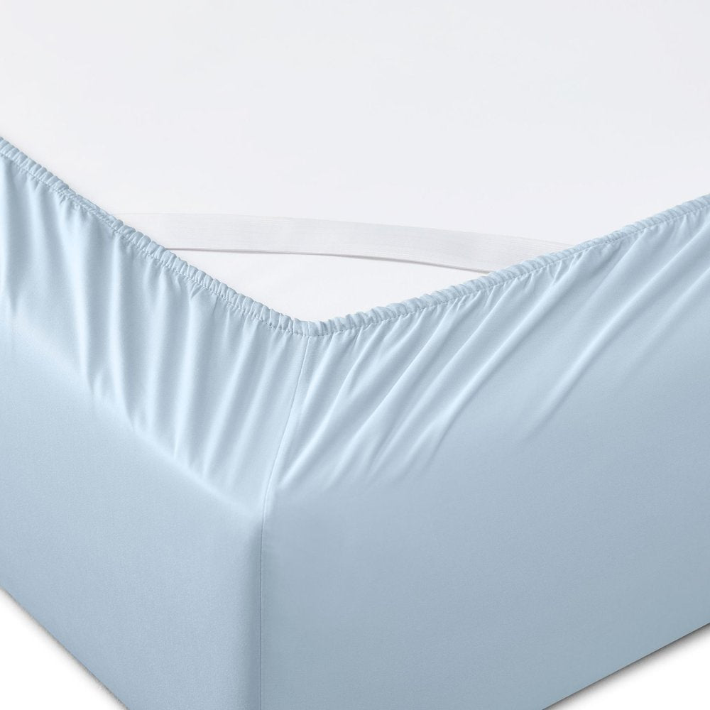 Six Piece Powder Blue Tencel Lyocell Queen Sheet Set