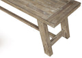 60" Natural Distressed Solid Wood Dining Bench. Bench isolated on a plain white background, in a brown wood finish.