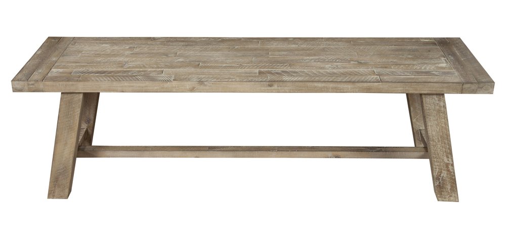 60" Natural Distressed Solid Wood Dining Bench - SKU 524061