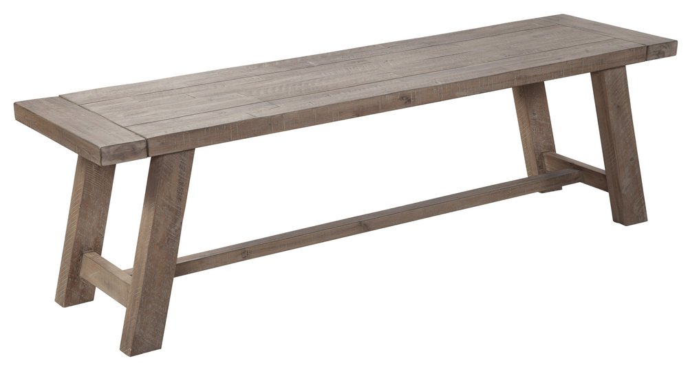 60" Natural Distressed Solid Wood Dining Bench - SKU 524061