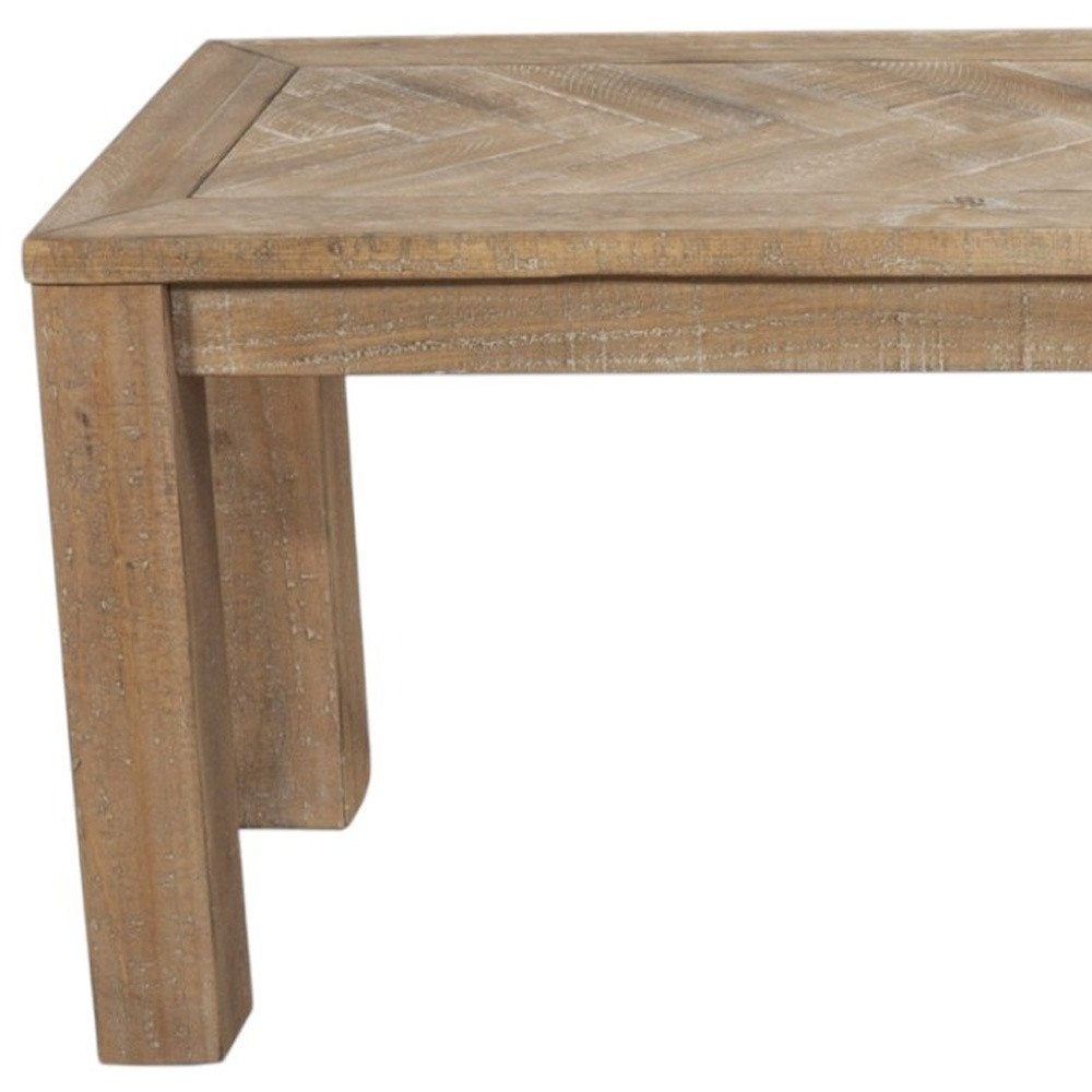 60" Natural Distressed Solid Wood Dining Bench - SKU 524063