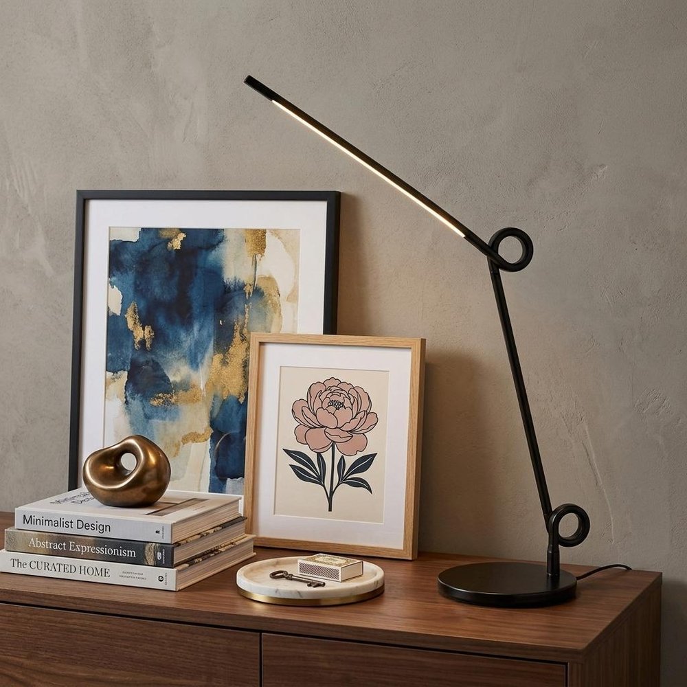 35" Black Metal Novelty Desk Lamp
