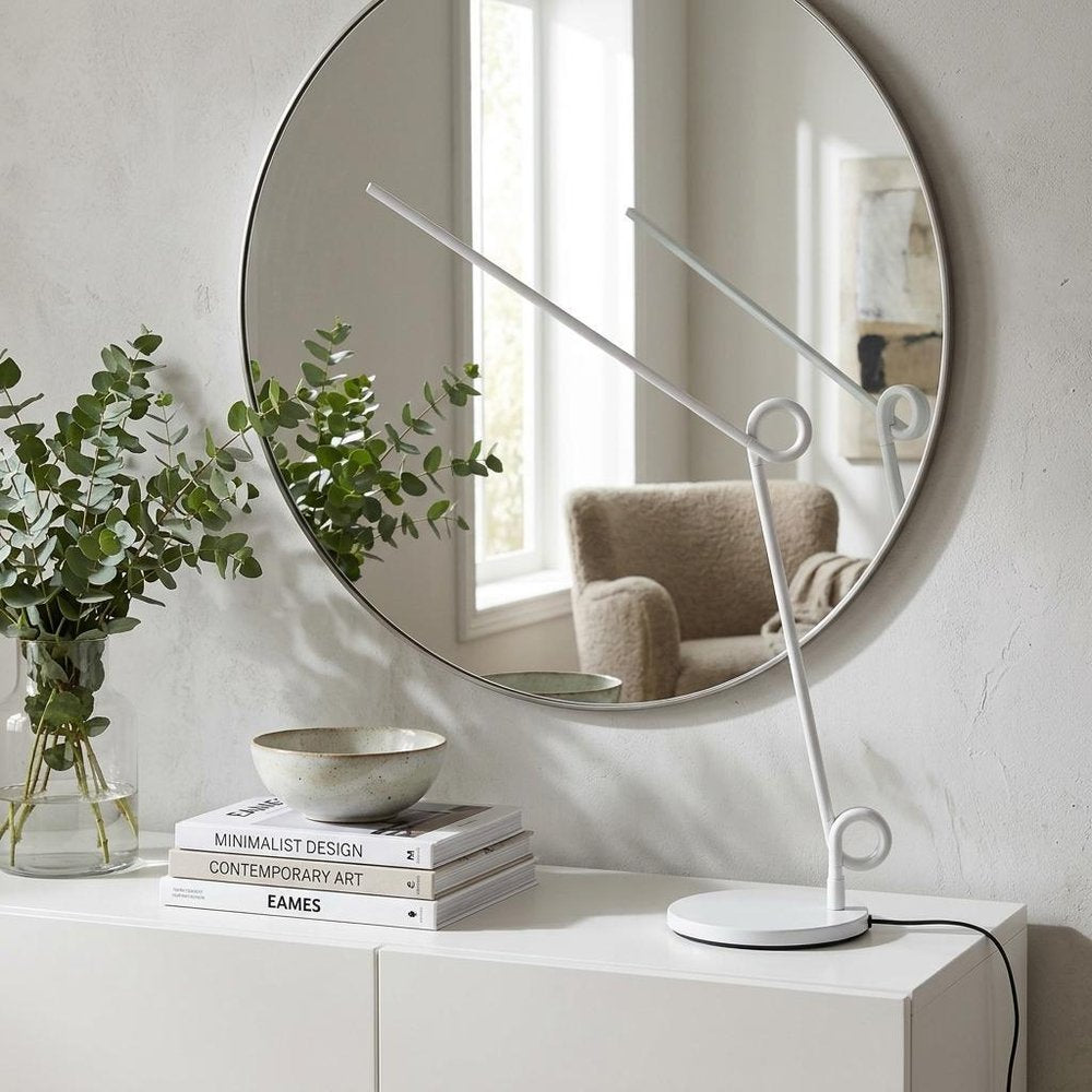 35" White Metal Novelty Desk Table Lamp