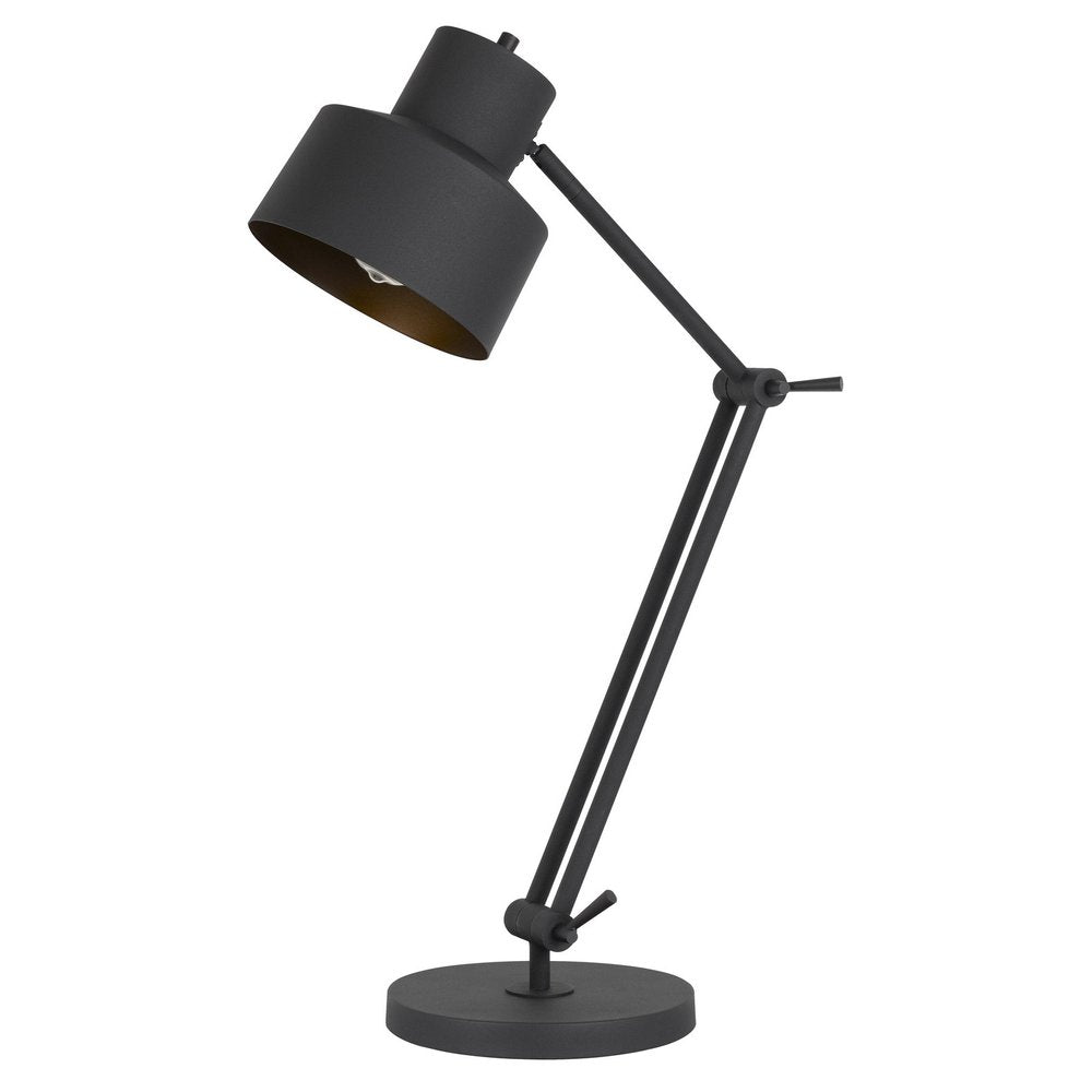 33" Black Metal Adjustable Desk Table Lamp. Table lamp isolated on a plain white background, in a black metal finish.