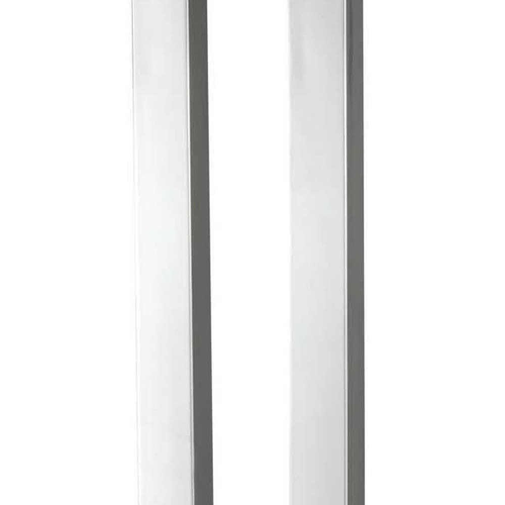 26" Nickel Metal Two Light Desk USB Table Lamp With White Novelty Shade. Table lamp isolated on a plain white background, in a silver metal finish.