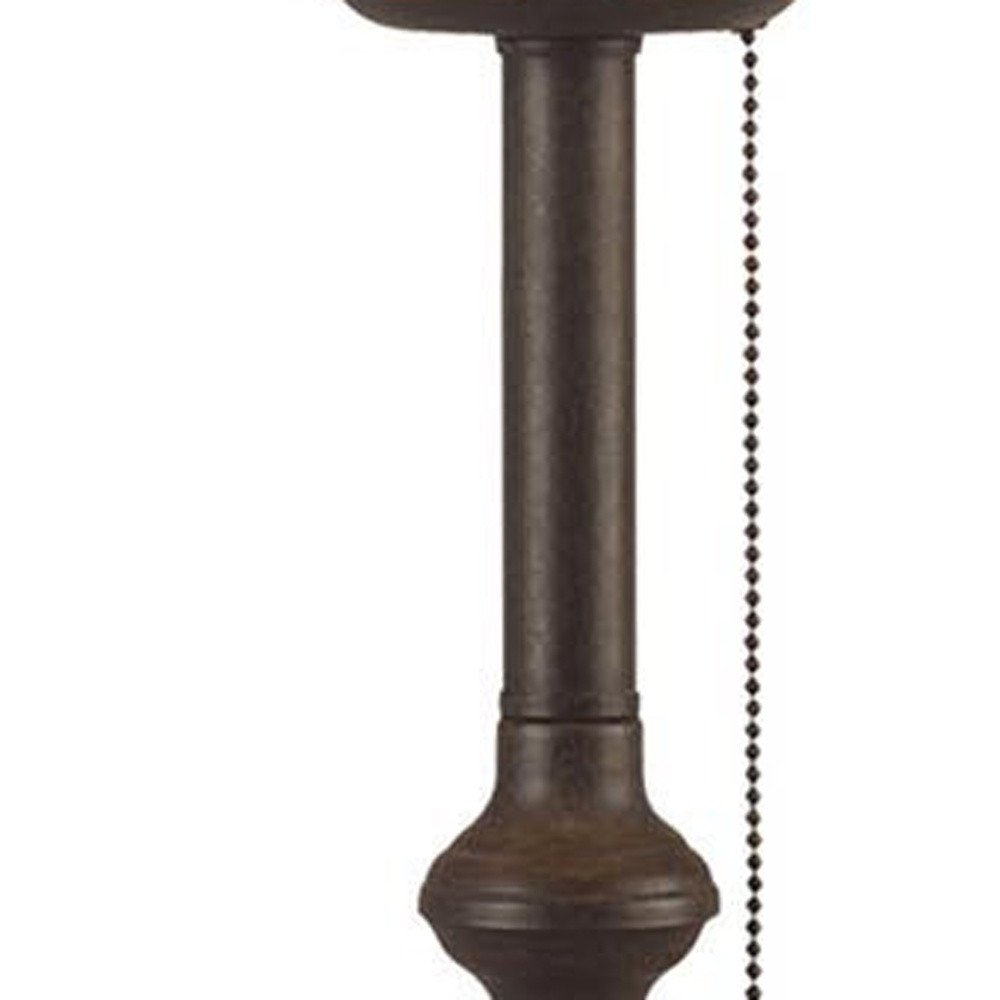 32" Black Metal Table Lamp With Off White Empire Shade. Table lamp isolated on a plain white background, in a black metal finish.