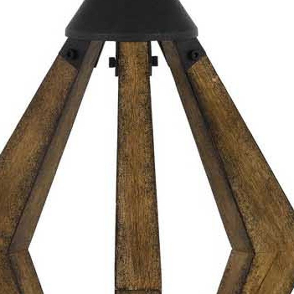 30" Black Metal Lantern Table Lamp With Gray Empire Shade. Table lamp isolated on a plain white background, in a black metal finish.