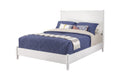 White Solid Wood California King Bed Frame on a white background