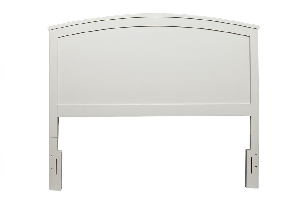 White Solid Wood King Bed Frame - 54" H x 86" W x 81" D on a white background