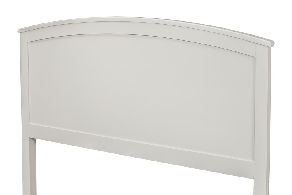 White Solid Wood King Bed Frame - 54" H x 86" W x 81" D on a white background