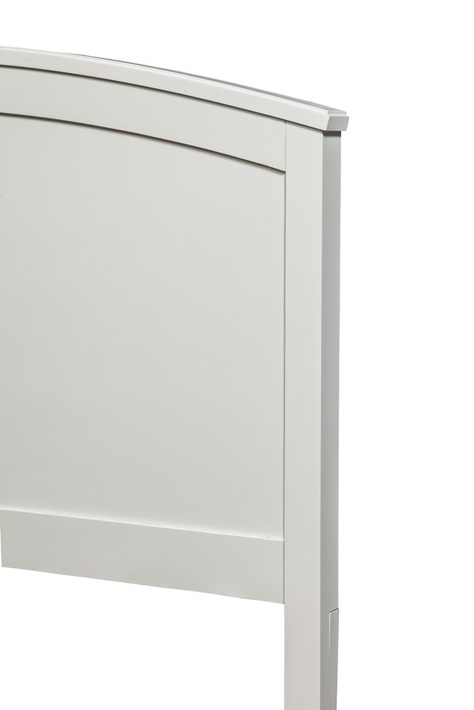 White Solid Wood King Bed Frame - 54" H x 86" W x 81" D on a white background