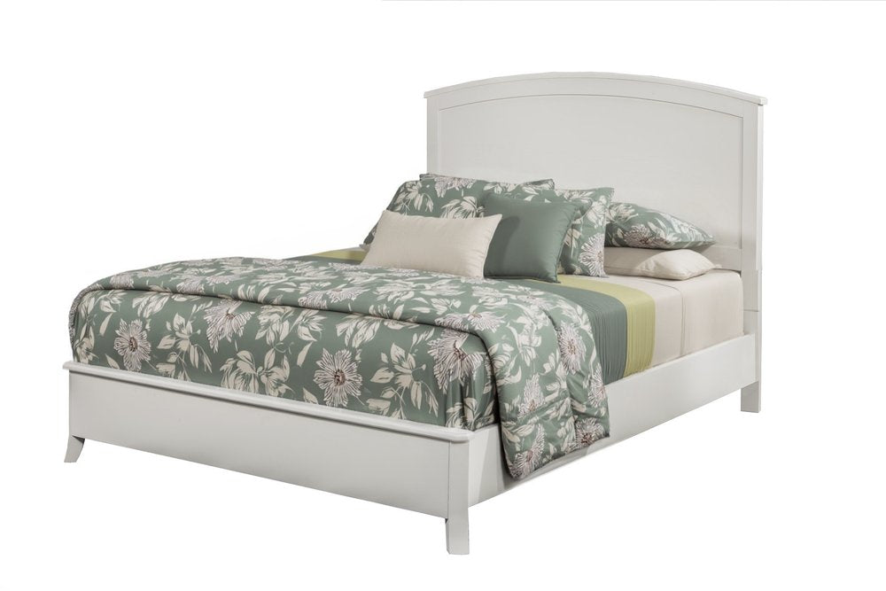 White Solid Wood King Bed Frame - 54" H x 86" W x 81" D on a white background