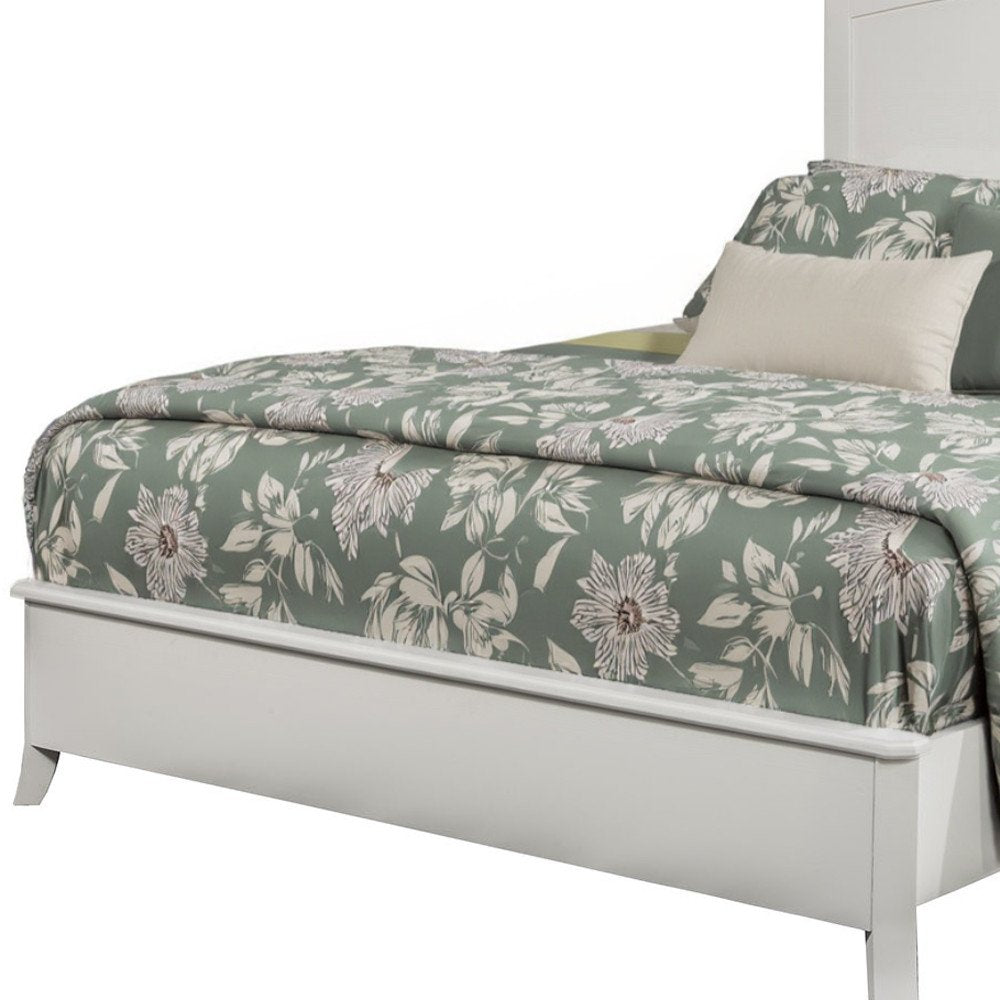 White Solid Wood King Bed Frame - 54" H x 86" W x 81" D on a white background