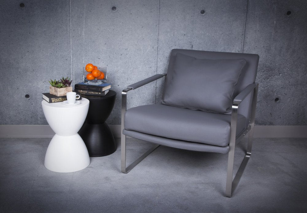 17" Black Heavy Duty Plastic Hourglass Outdoor Side Table