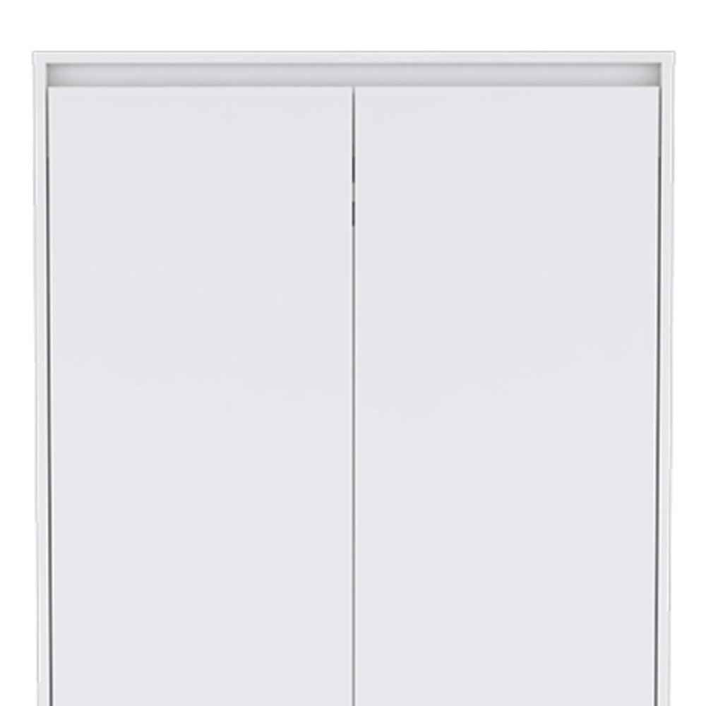 71" White Wood Two Door Two Drawer Combo Dresser - 70.87" H x 31.50" W x 20.47" D