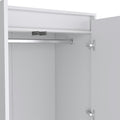71" White Wood Two Door Two Drawer Combo Dresser close-up detail