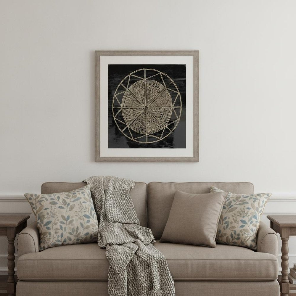 Woven Dreams I Silver Framed Print Wall Art in a home interior