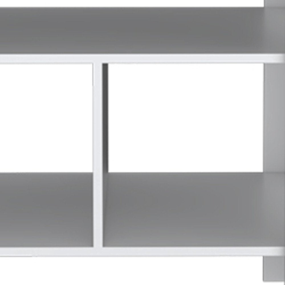 35" Natural and White Wood Kitchen Island With Storage. Kitchen cart isolated on a plain white background, in a white wood finish.