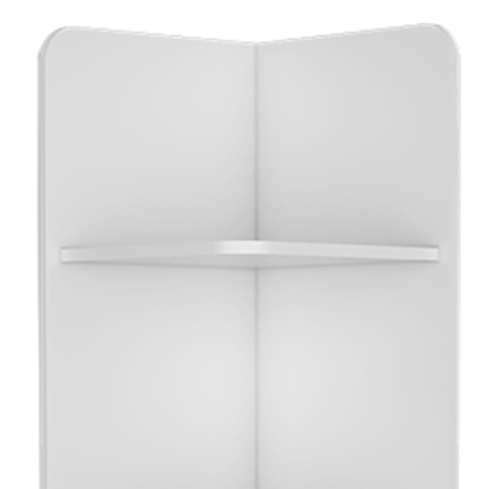 62" White Wood Corner Utility Cabinet With Two Doors