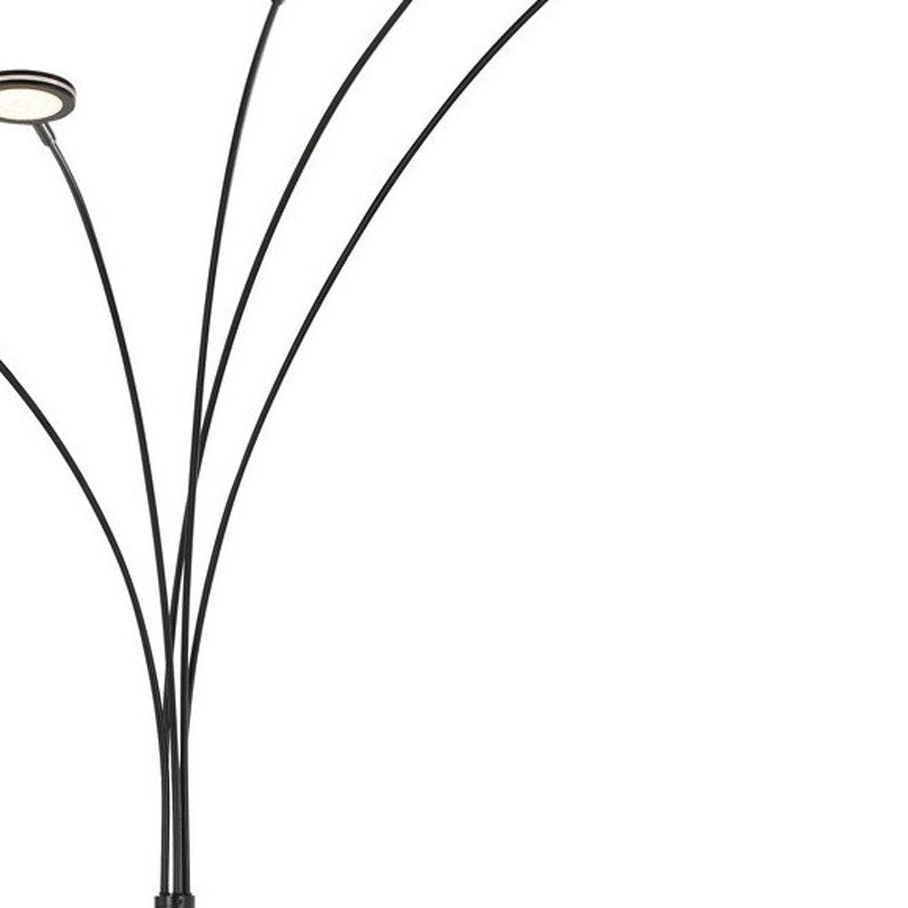 72" Bronze Five Light LED Arc Floor Lamp on a white background