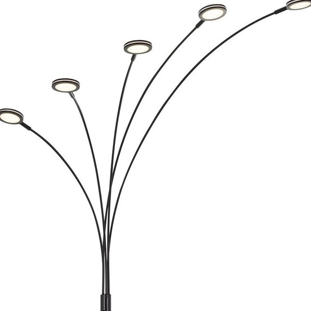 72" Bronze Five Light LED Arc Floor Lamp on a white background