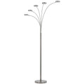 82" Nickel Five Light Led Arc Floor Lamp on a white background