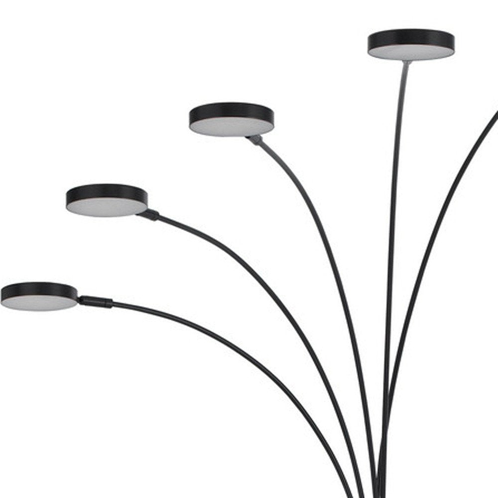 82" Bronze Five Light Led Arc Floor Lamp on a white background