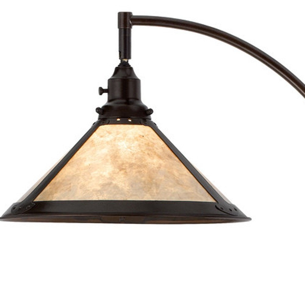 65" Bronze Traditional Shaped Floor Lamp With White Empire Shade. Floor lamp isolated on a plain white background, in a white metal finish.