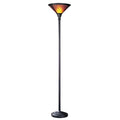 71" Rusted Torchiere Floor Lamp With Brown Dome Shade